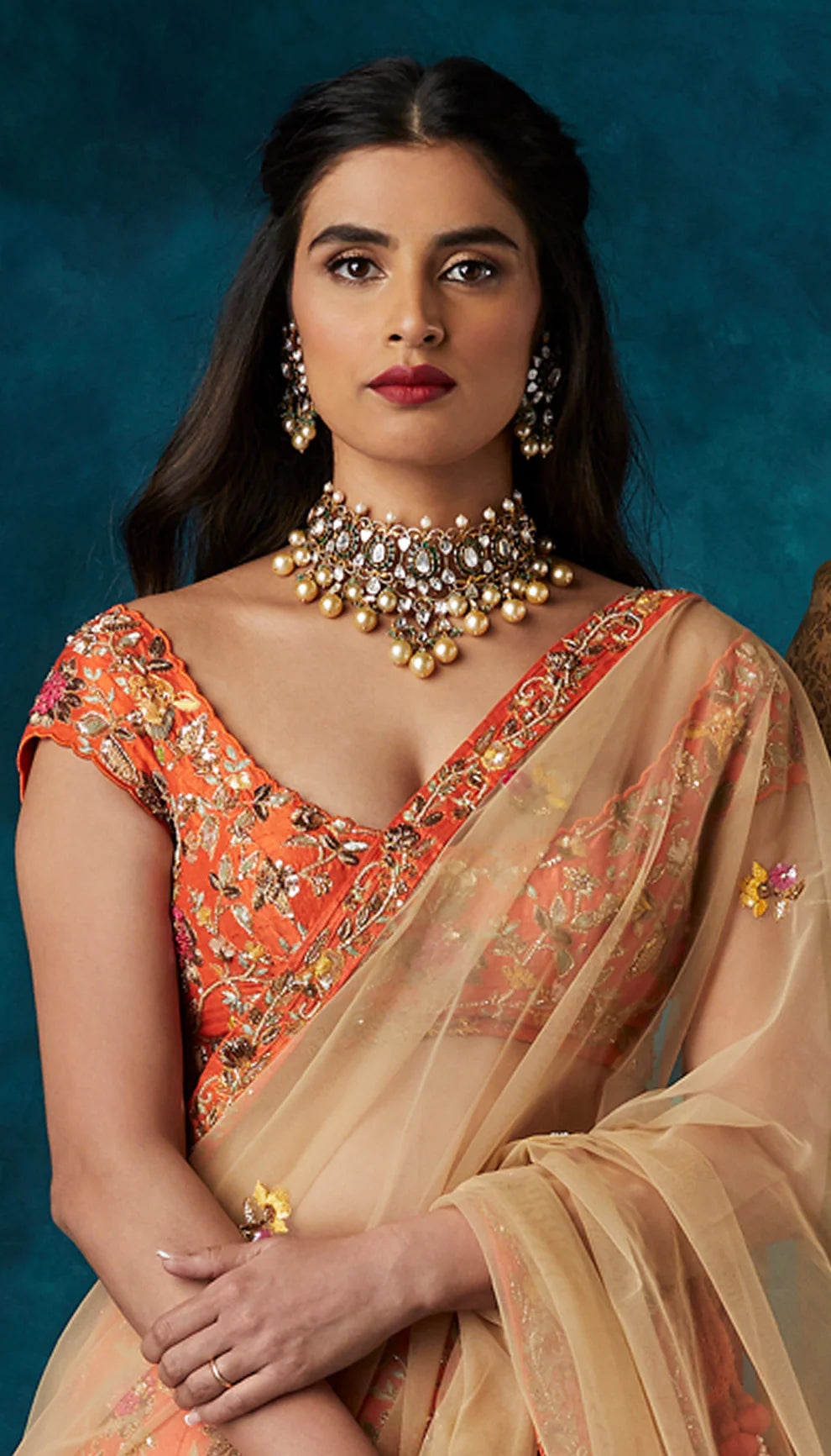 Orange bridal lehenga best sale