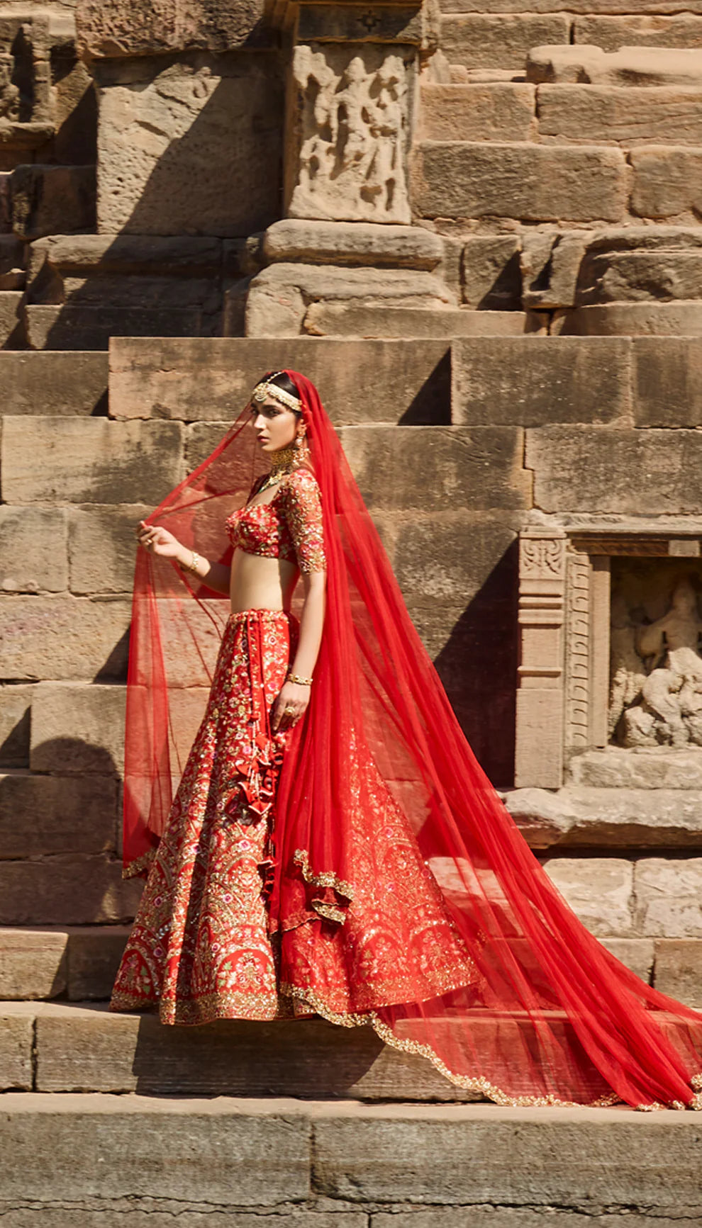 Ruby Red Arch Lehenga