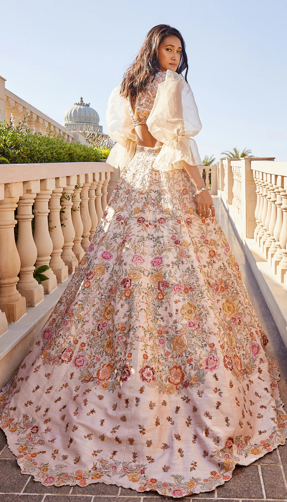 Muted Beige Raw Silk Lehenga