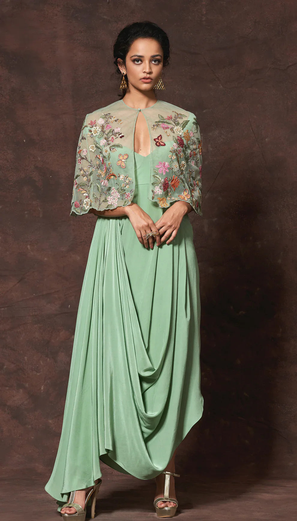 laurel green dress Laurel Midi Dress - Olive Floral Chiffon Midi