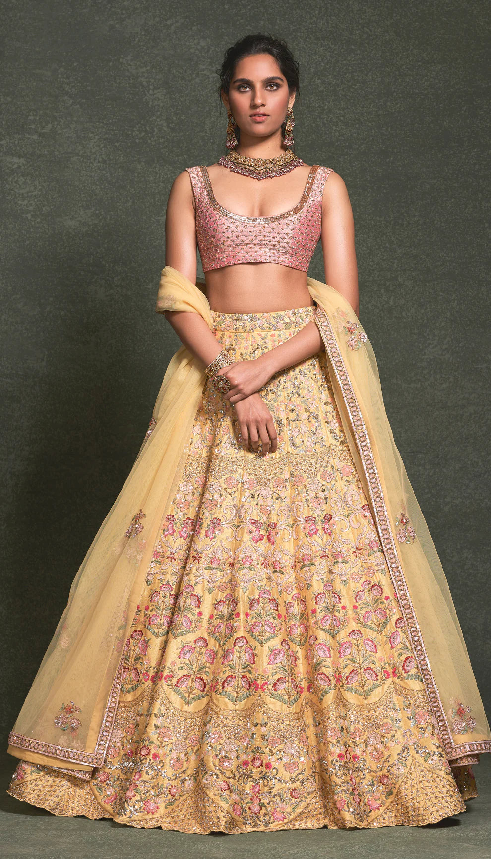 Mogul Victorian Raw Silk Lehenga