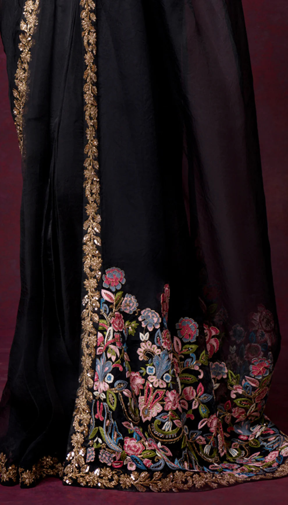 A Classic Black Organza Saree