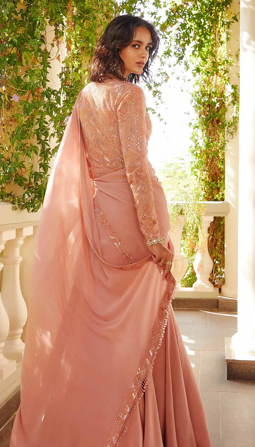 Intense Pink Saree Gown