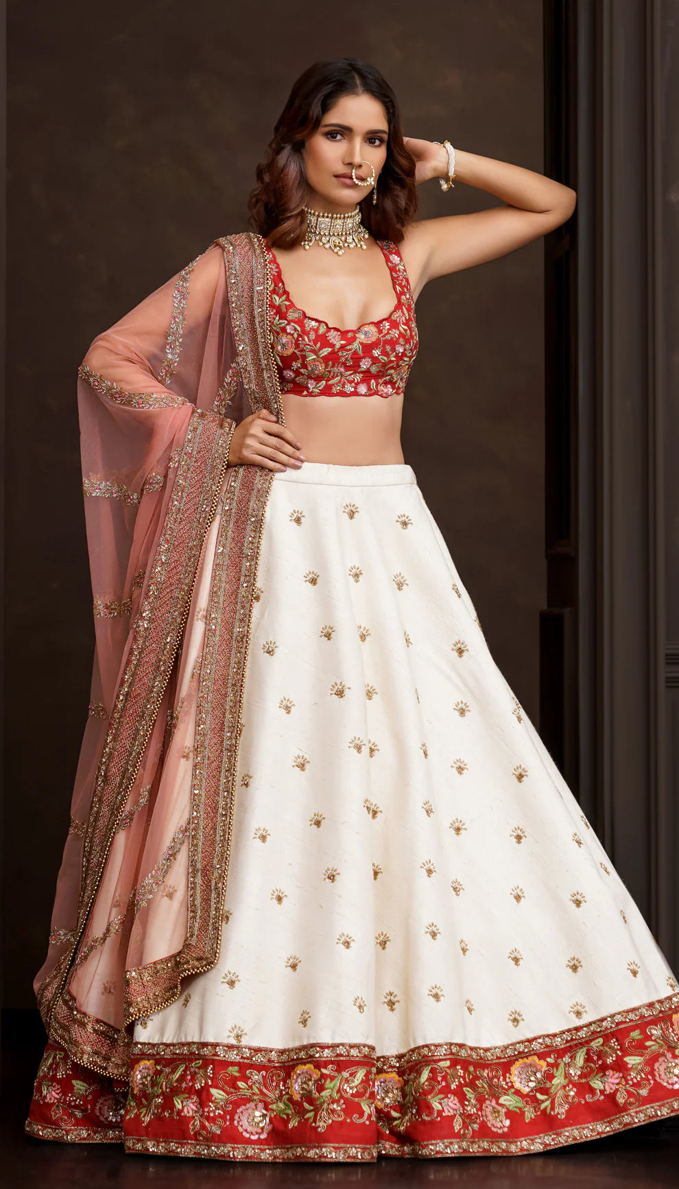 Ivory Bias Lehenga