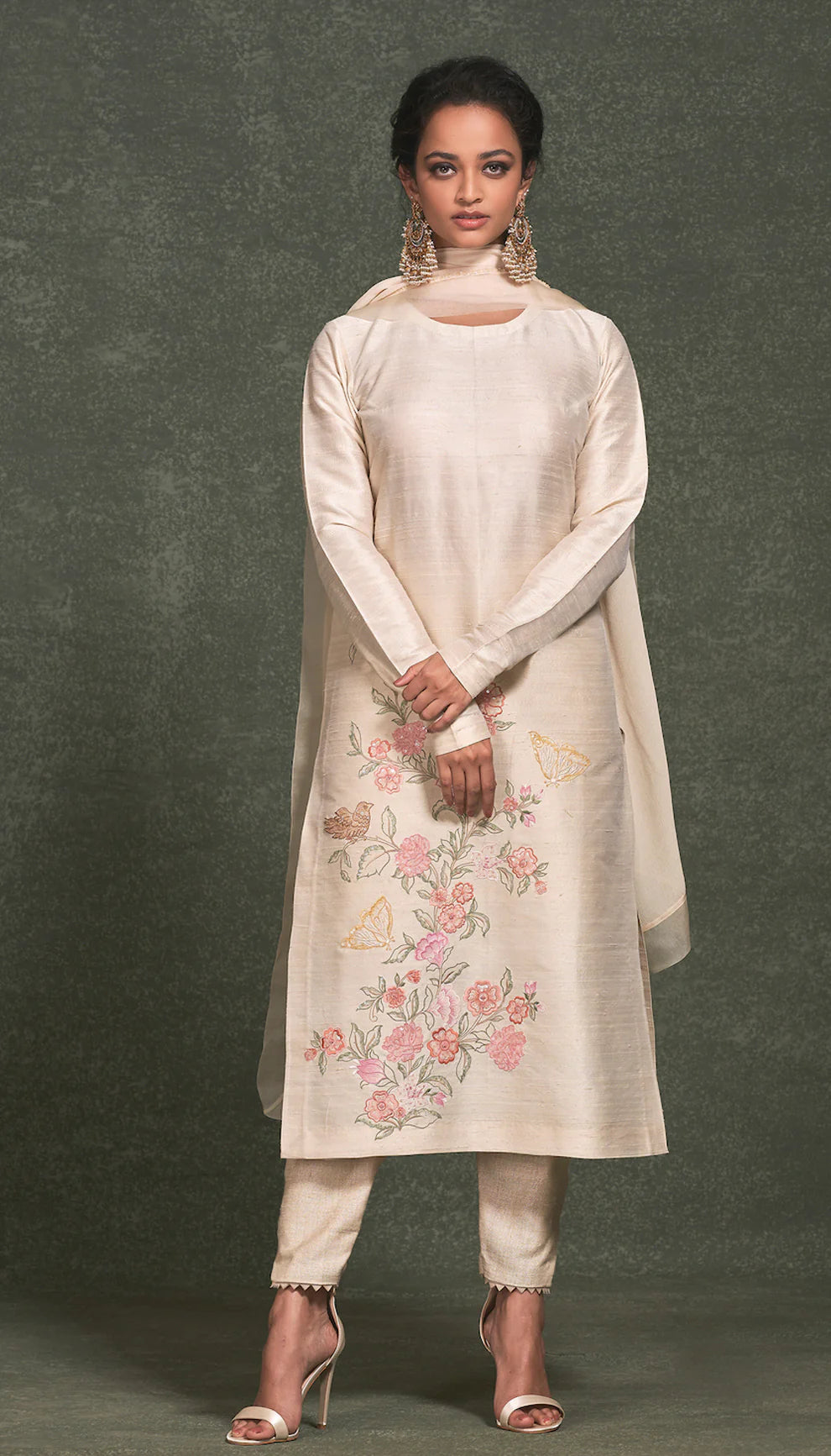 Ivory Floating Flower Cluster Tunic