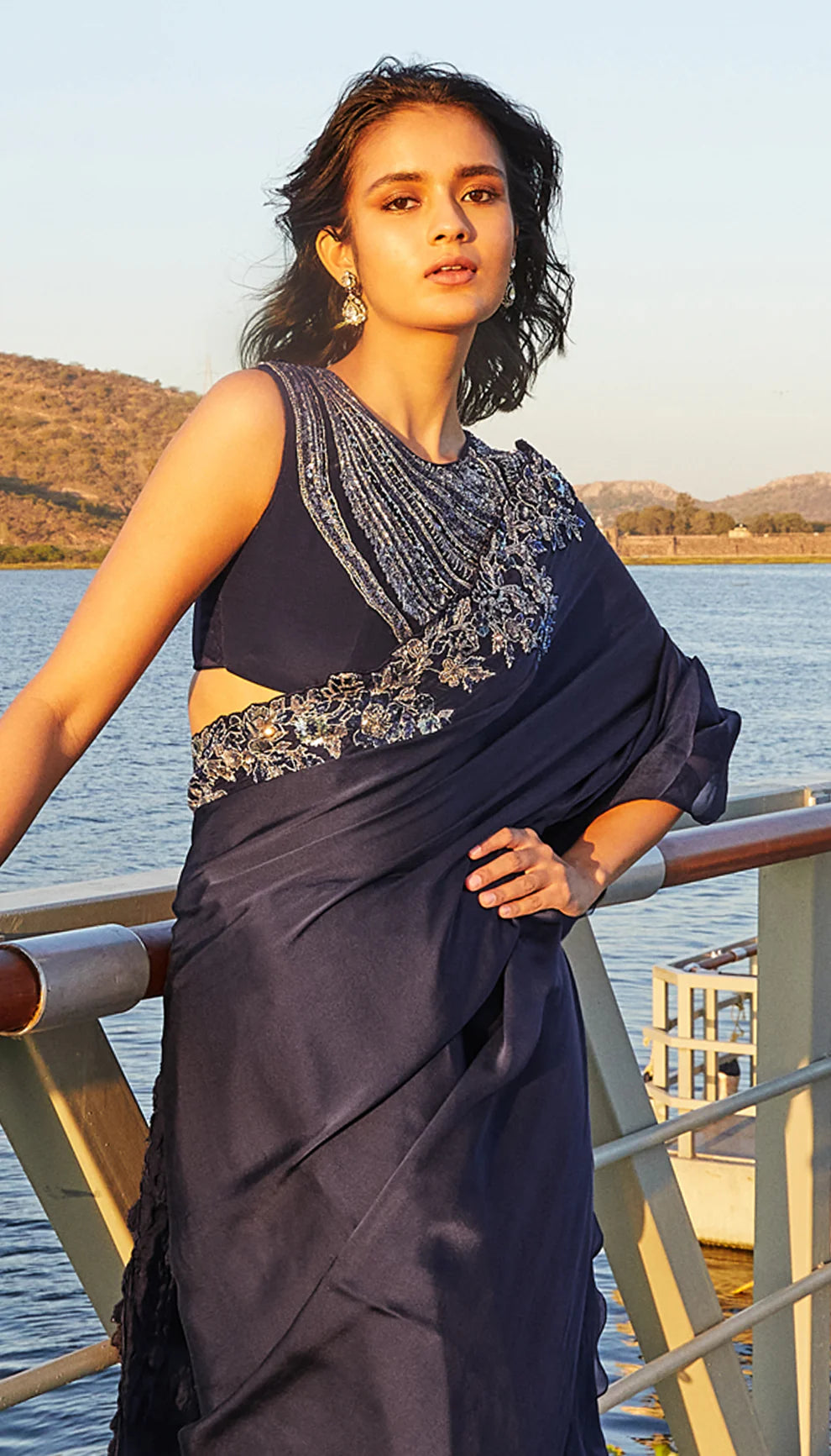 Midnight Blue Saree