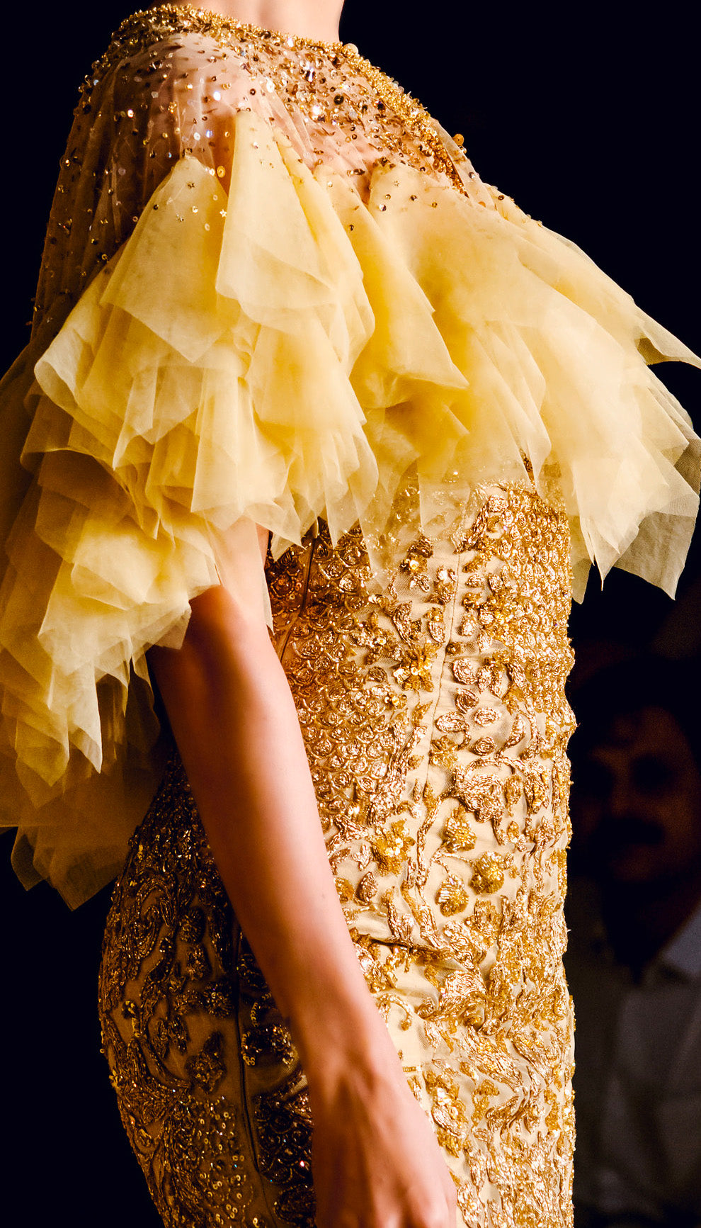 The Alluring Gilded Trumpet Gown