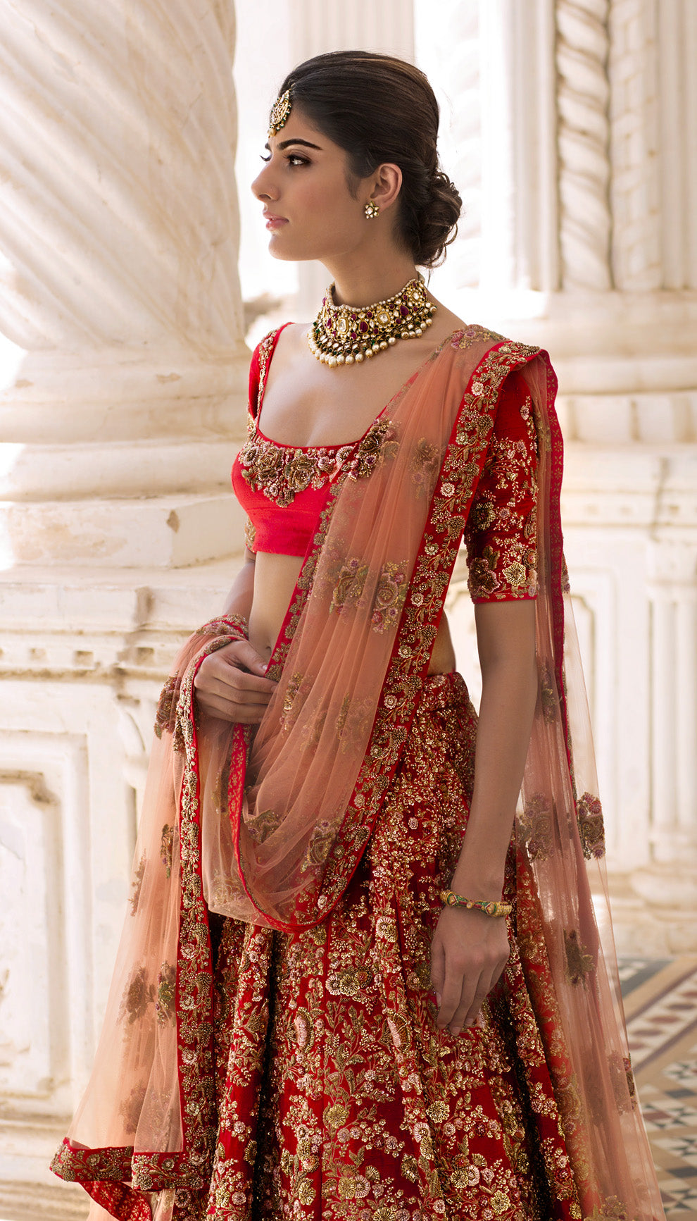 The Flaming Scarlet Primrose Lehenga