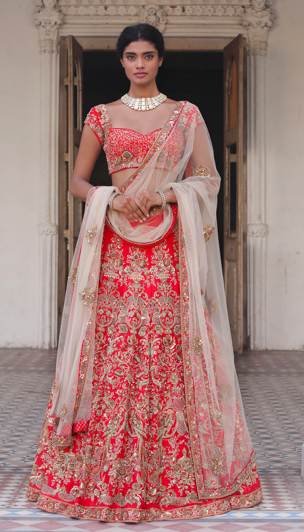 The Flaming Red Lehenga