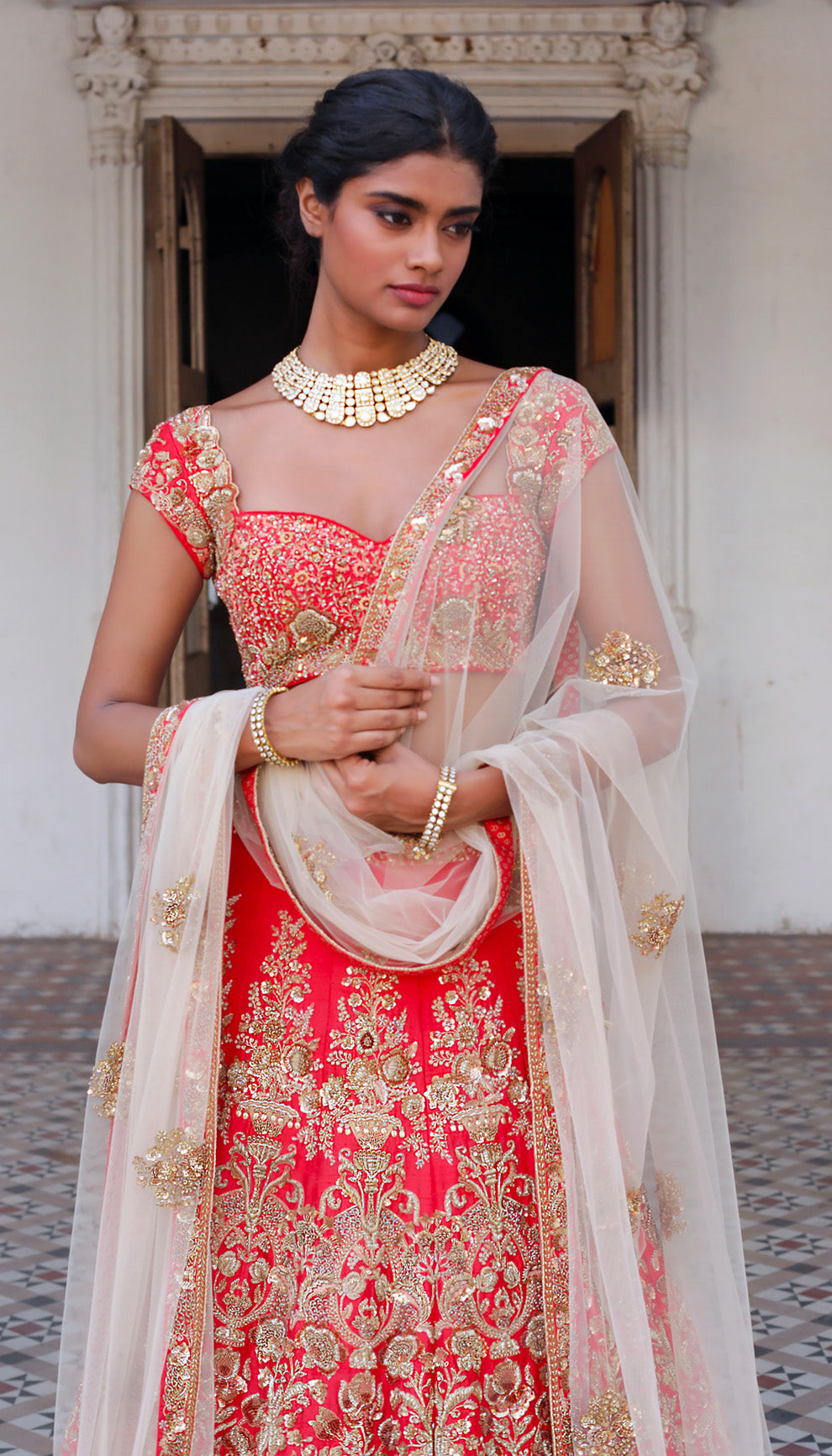 The Flaming Red Lehenga