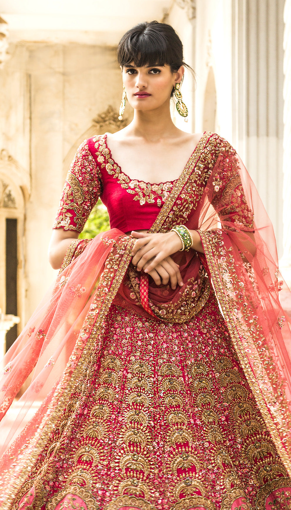 The Spiced Coral Lehenga