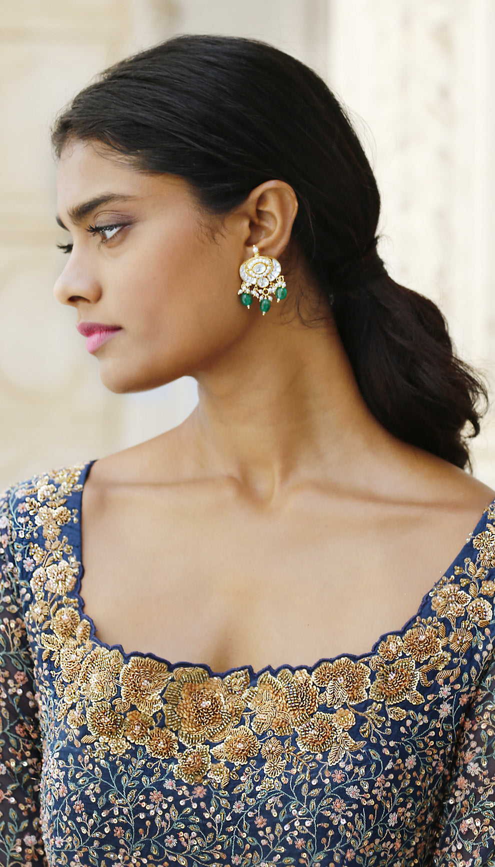 The Royal Blue Embroidered Gown