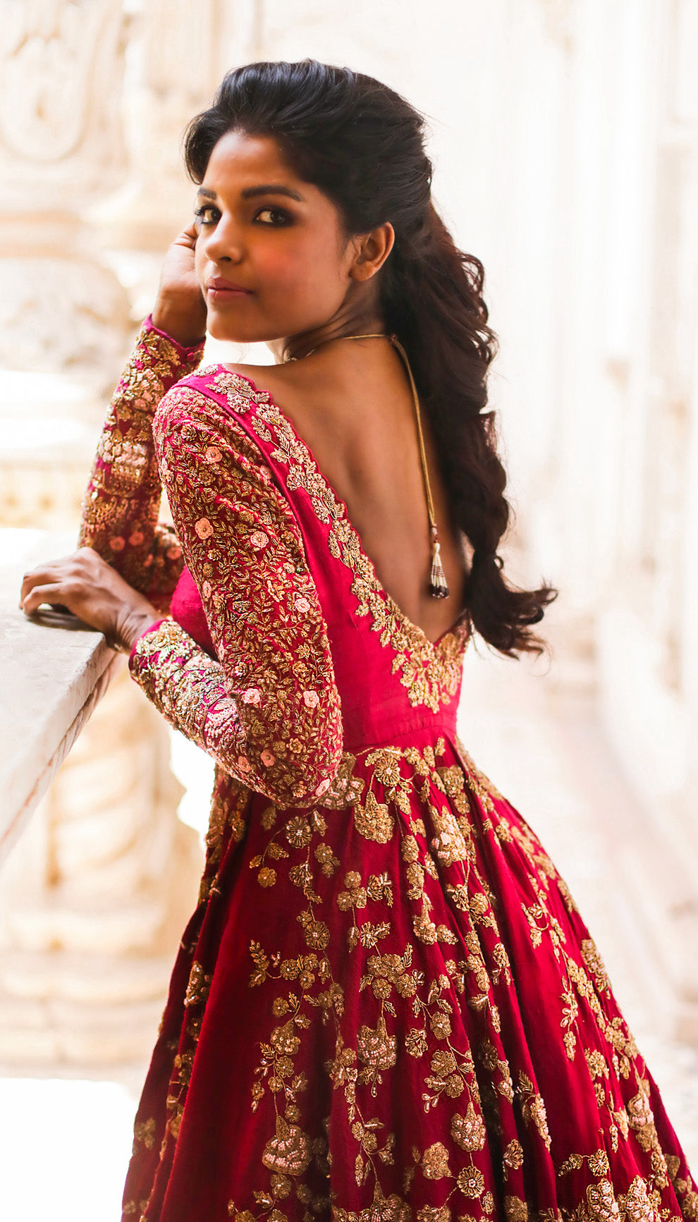 The Sangria Raw Silk Gown