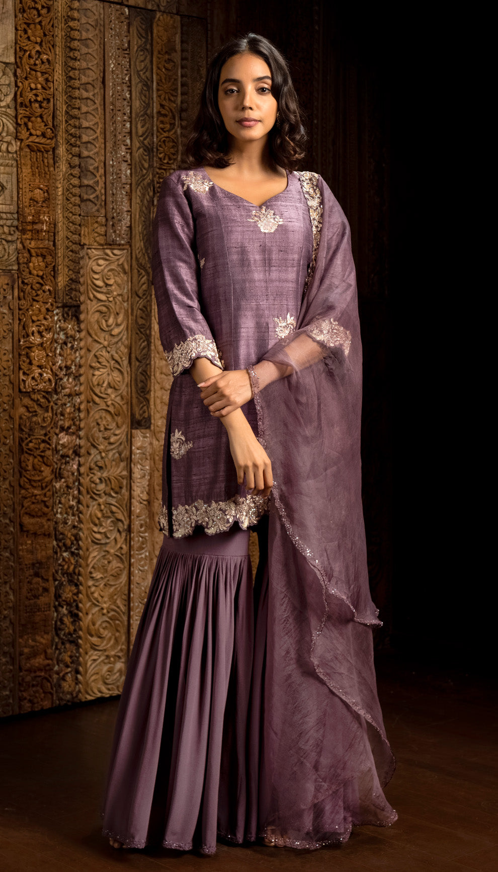 Mauve Sharara Set