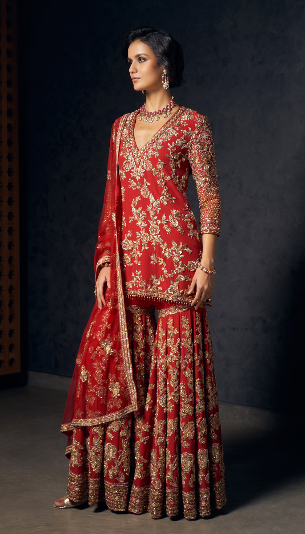 An Exquisite vermilion red Sharara