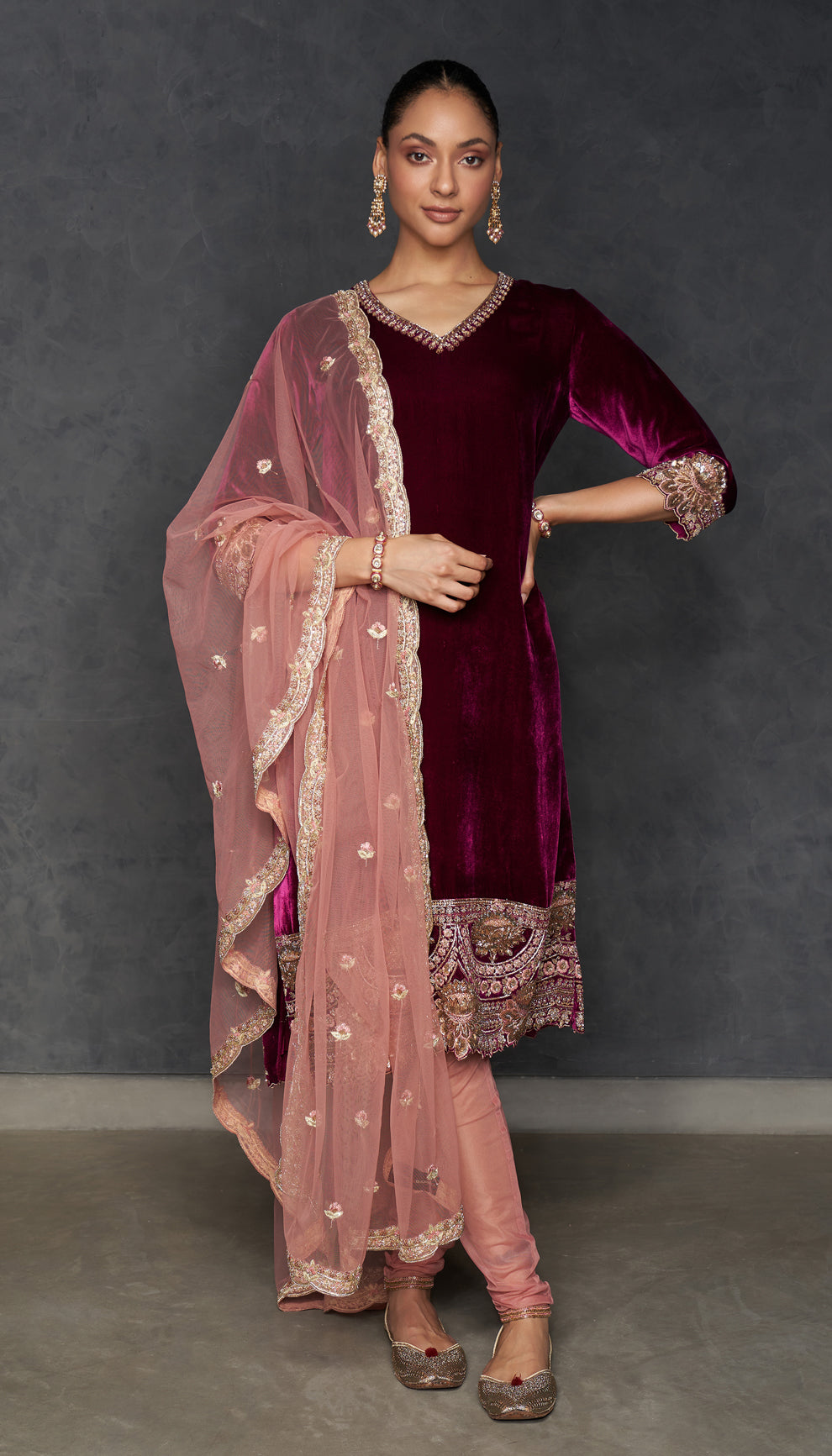 Rich Wine Velvet Dress