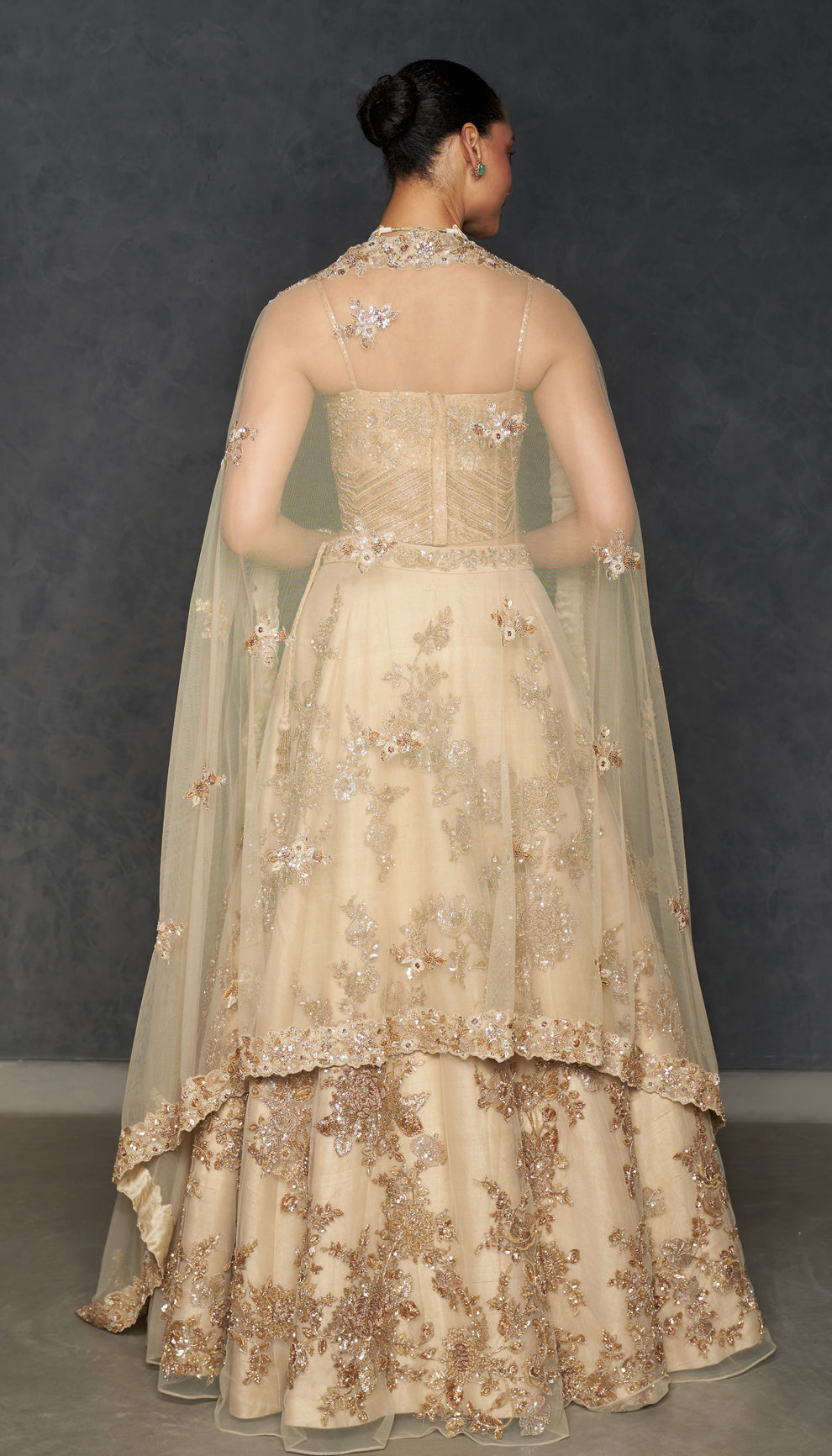 Champagne Magnolia Lehenga