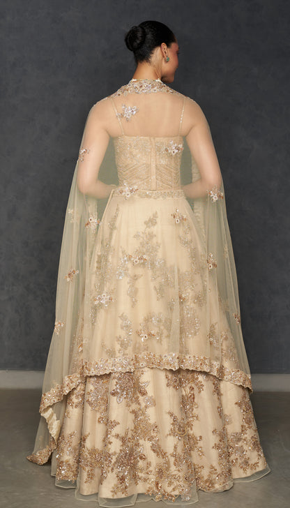 Champagne Magnolia Lehenga