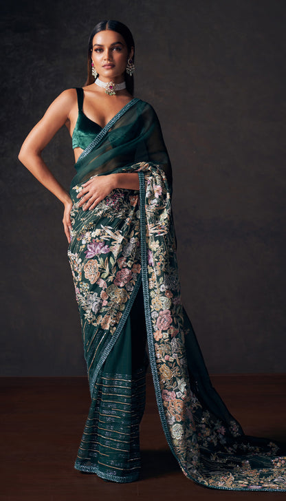 Green Paradise Saree