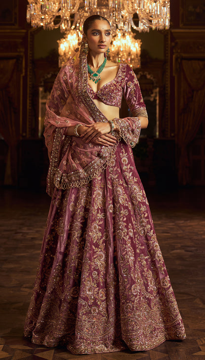 Vintage Purple Velvet Lehenga