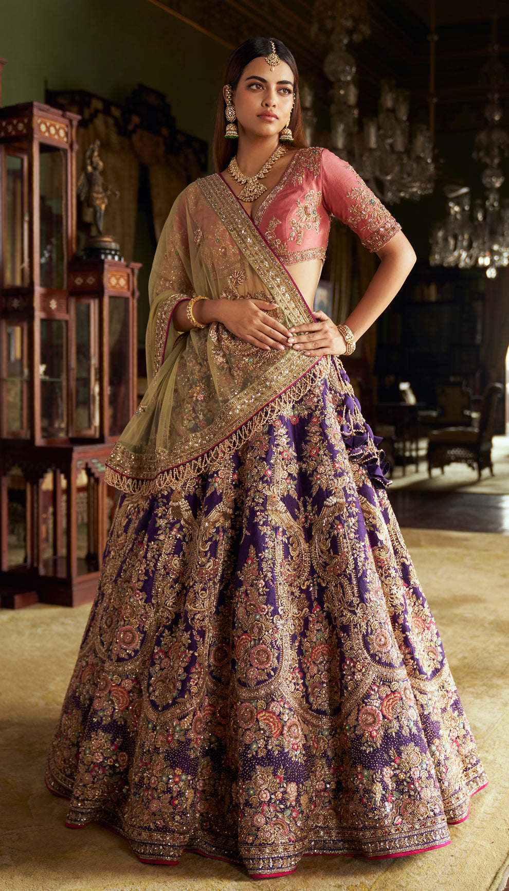 Purple Macaw Lehenga