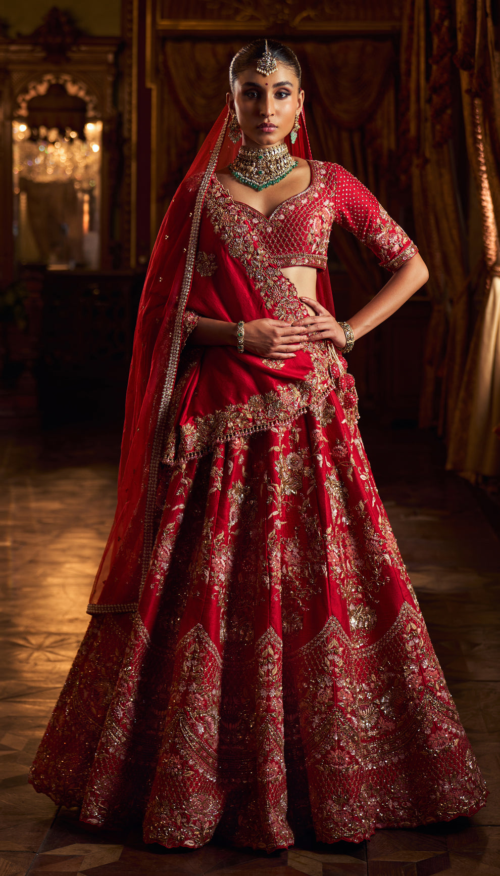 Red Lotus Lehenga