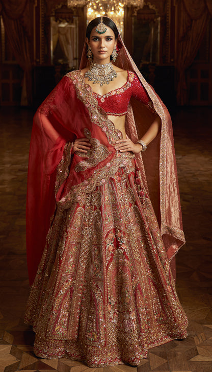 Red Amer Lehenga