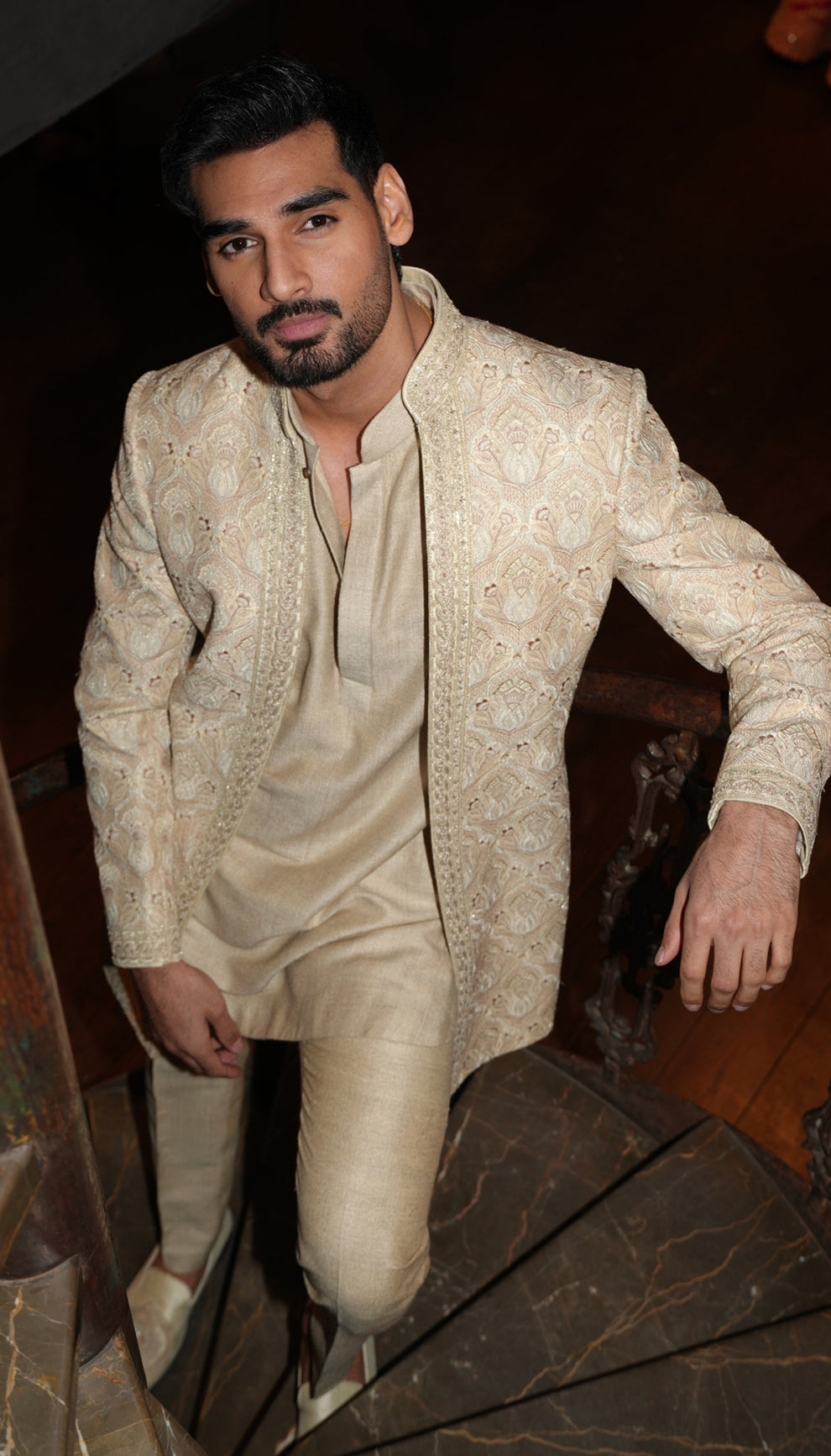 Ahan Shetty in the taj jacket by shyamal & bhumika