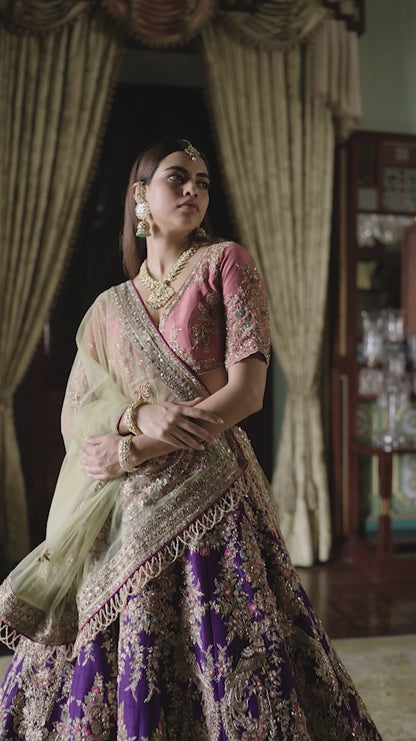 Purple Macaw Lehenga
