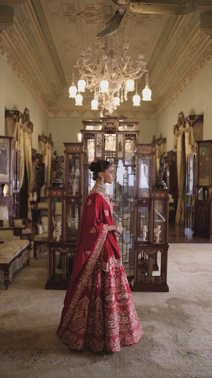 Red Lotus Lehenga