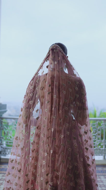 Vintage Purple Velvet Lehenga