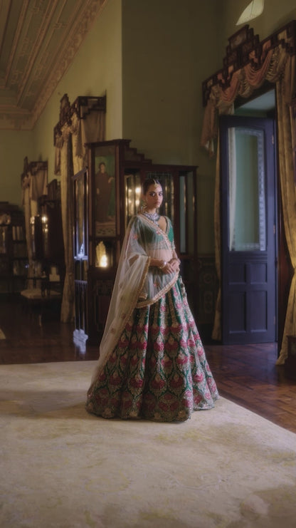 Green Lotus Lehenga