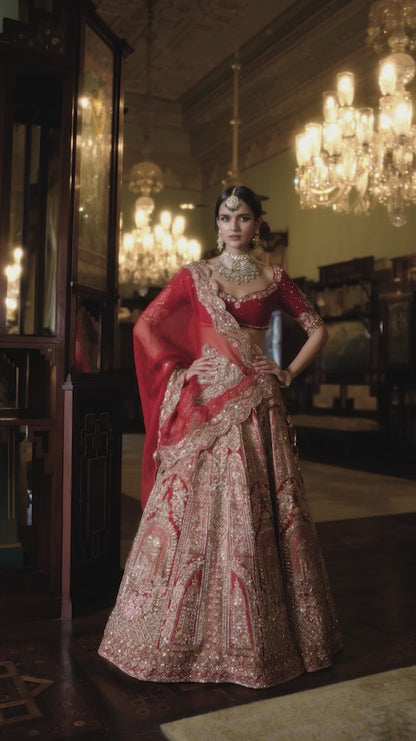 Red Amer Lehenga