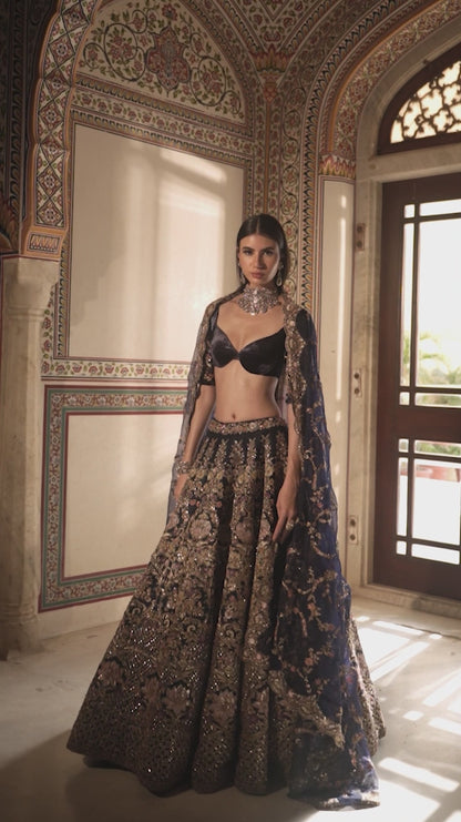 Midnight Blue Lehenga