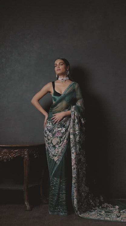 Green Paradise Saree
