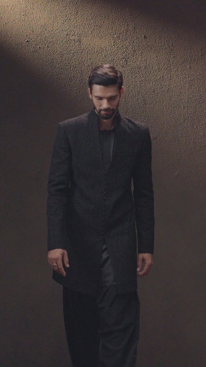Black Raw Silk Jacket